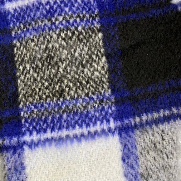 Forever 21 Sz M Longline Textured Plaid Coat Retro Duster Peacoat Relaxed Fit - Picture 14 of 16